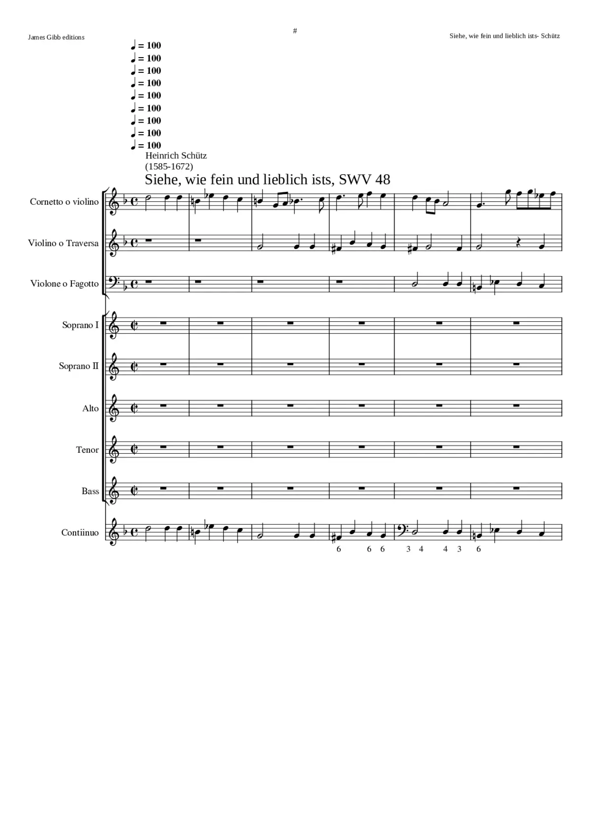 Siehe wie fein und lieblich ists SWV 48 - Page 1