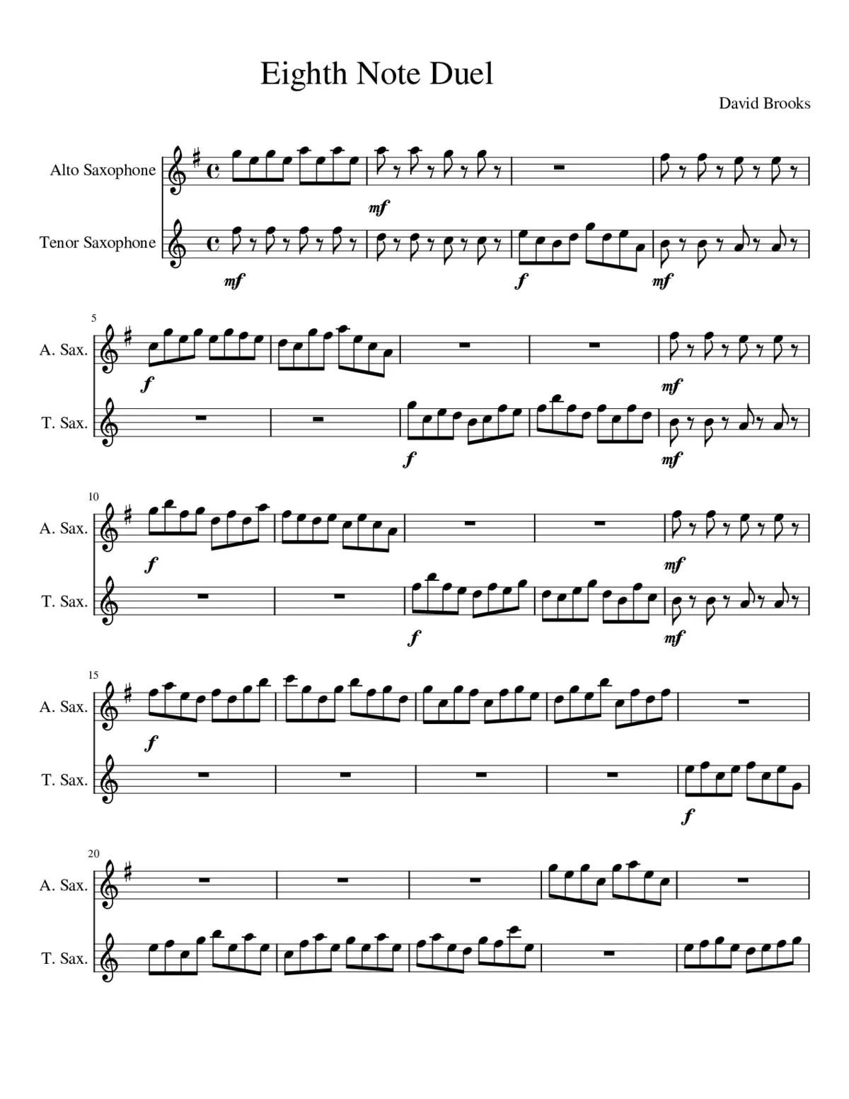 Eighth Note Duel - Page 1