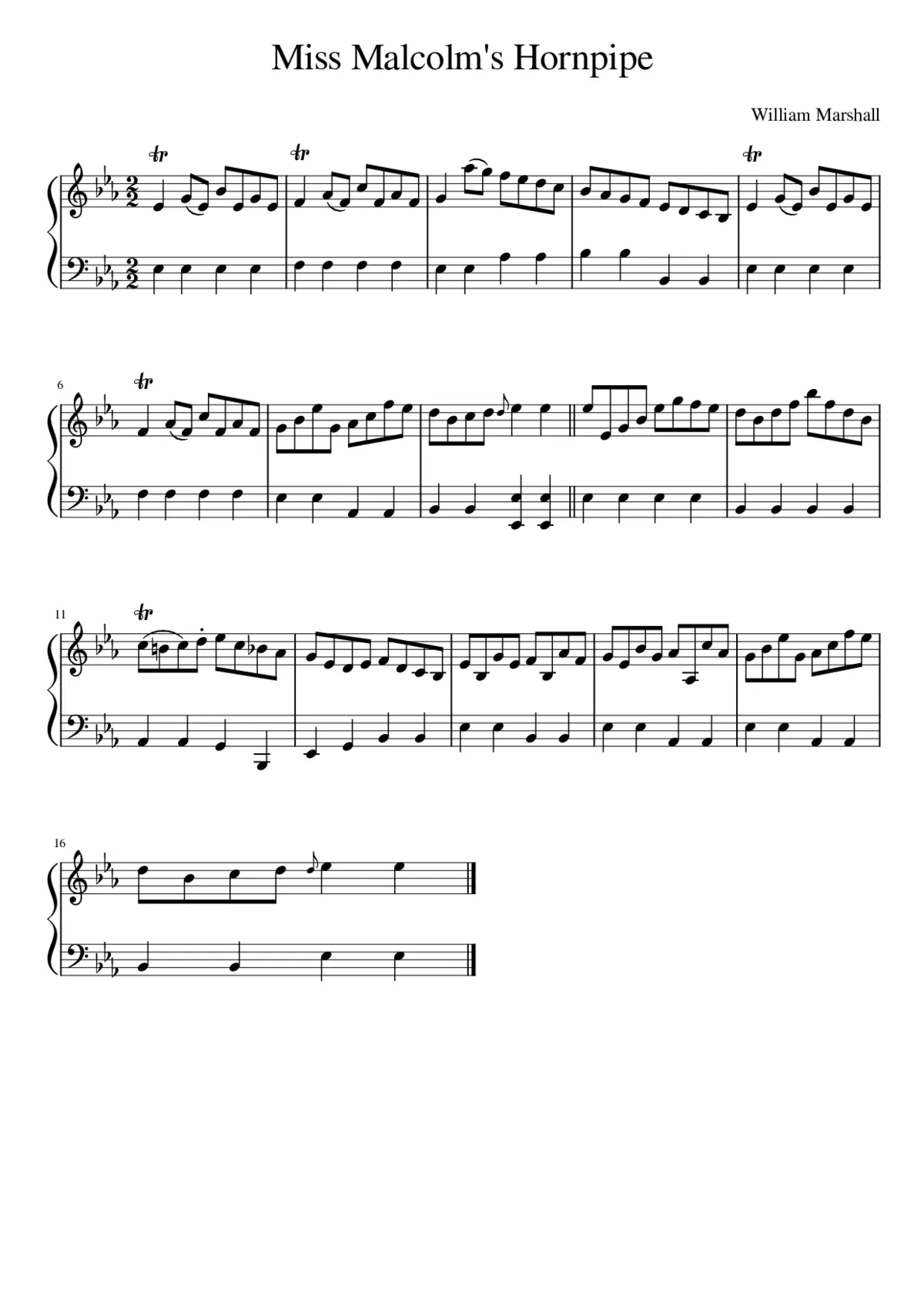 Miss Malcolm's Hornpipe - Page 1