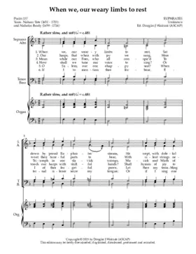 When we, our weary limbs to rest