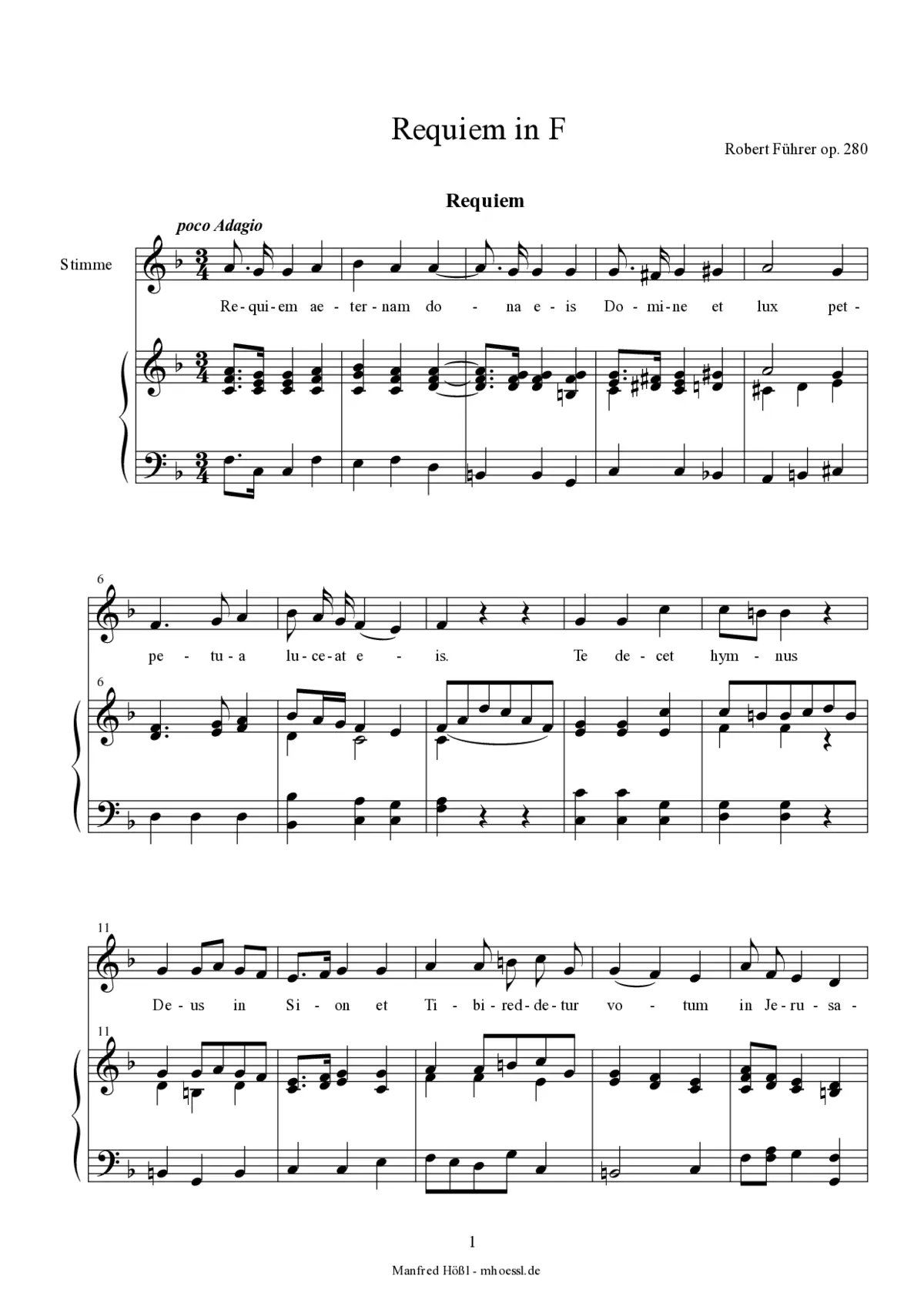 Einstimmige Requiem, Op. 290 - Page 1