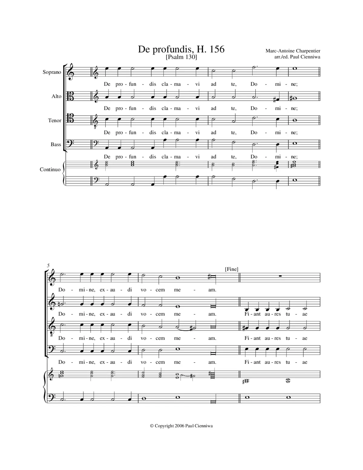 De Profundis H 156 - Page 1