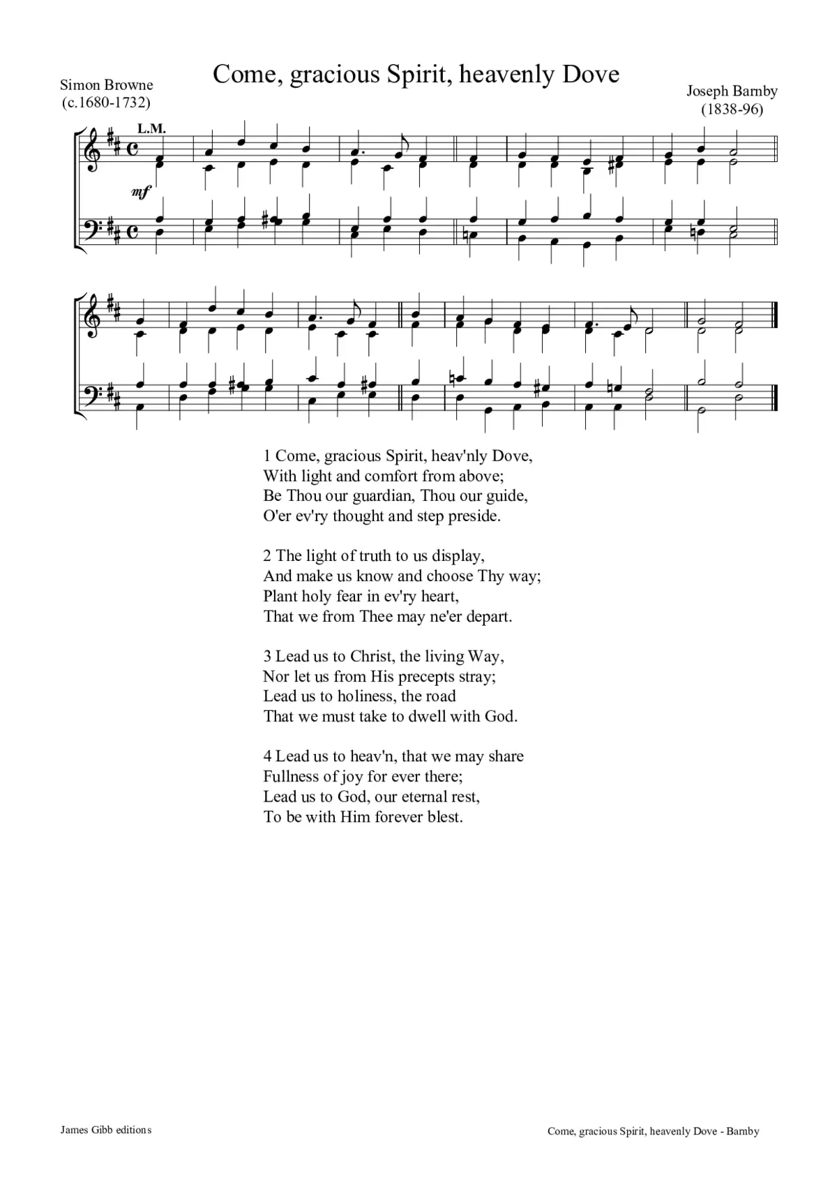 Come, gracious Spirit, heavenly Dove - Page 1