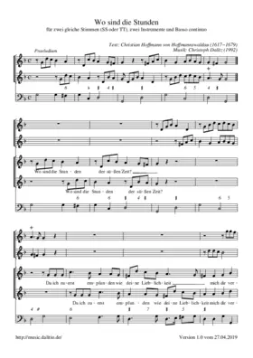 Wo sind die Stunden der süßen Zeit?