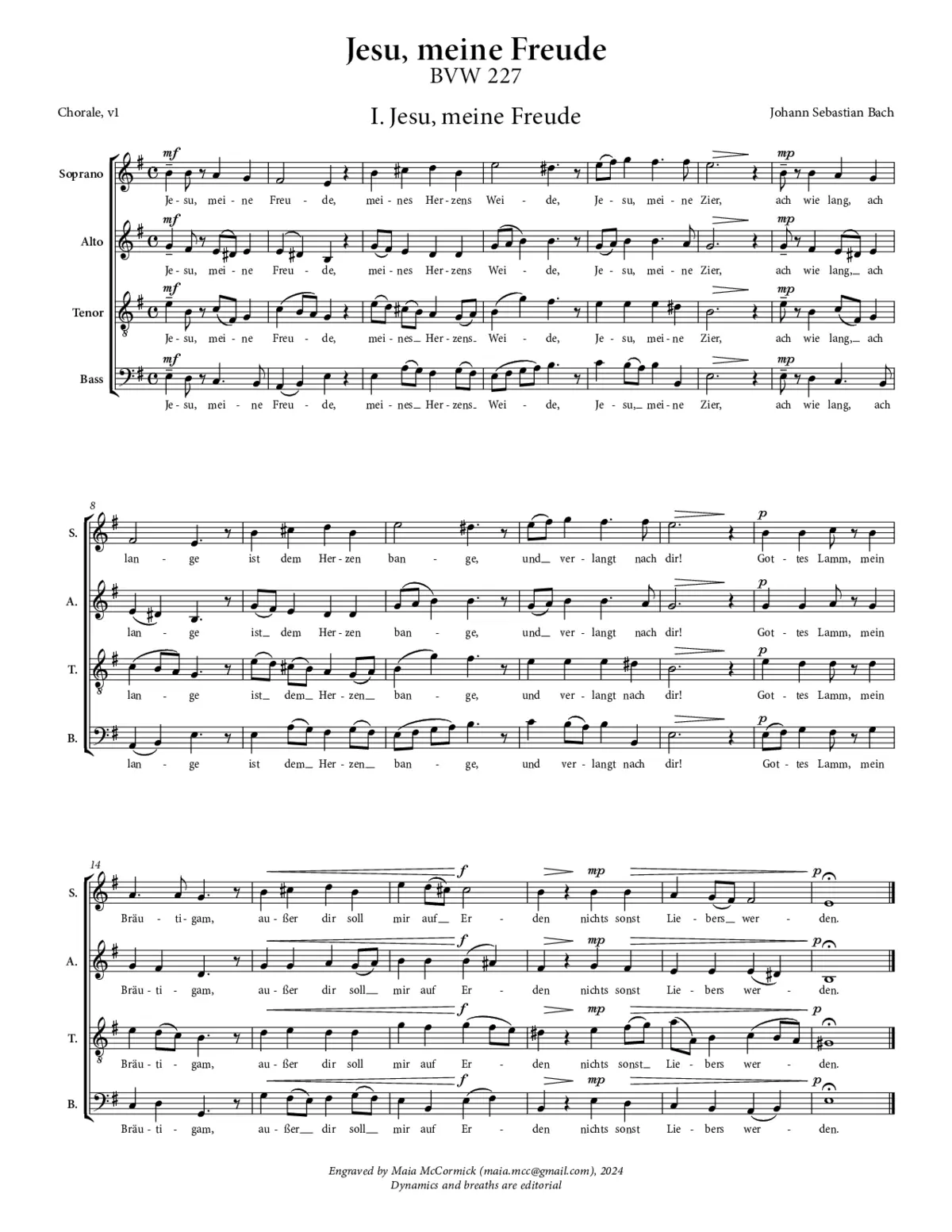 Jesu, meine Freude, BWV 227 - Page 1
