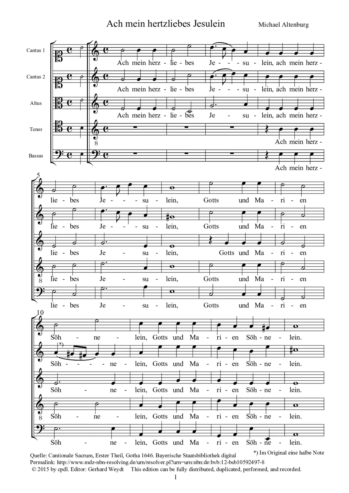 Ach mein hertzliebes Jesulein - Page 1