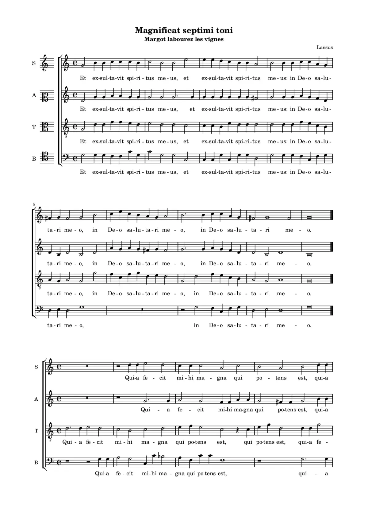 Magnificat Margot labourez les vignes - Page 1