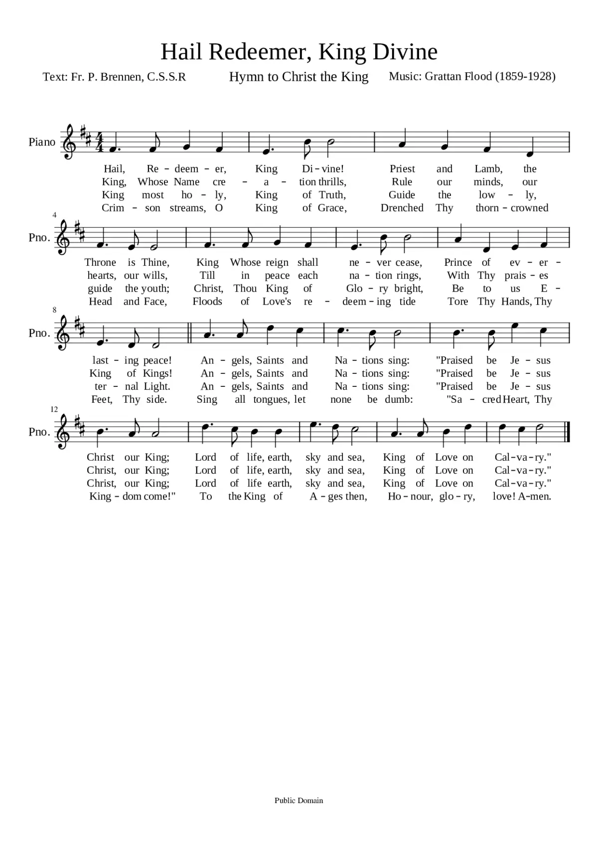 Hail The Redeemer King Divine - Page 1