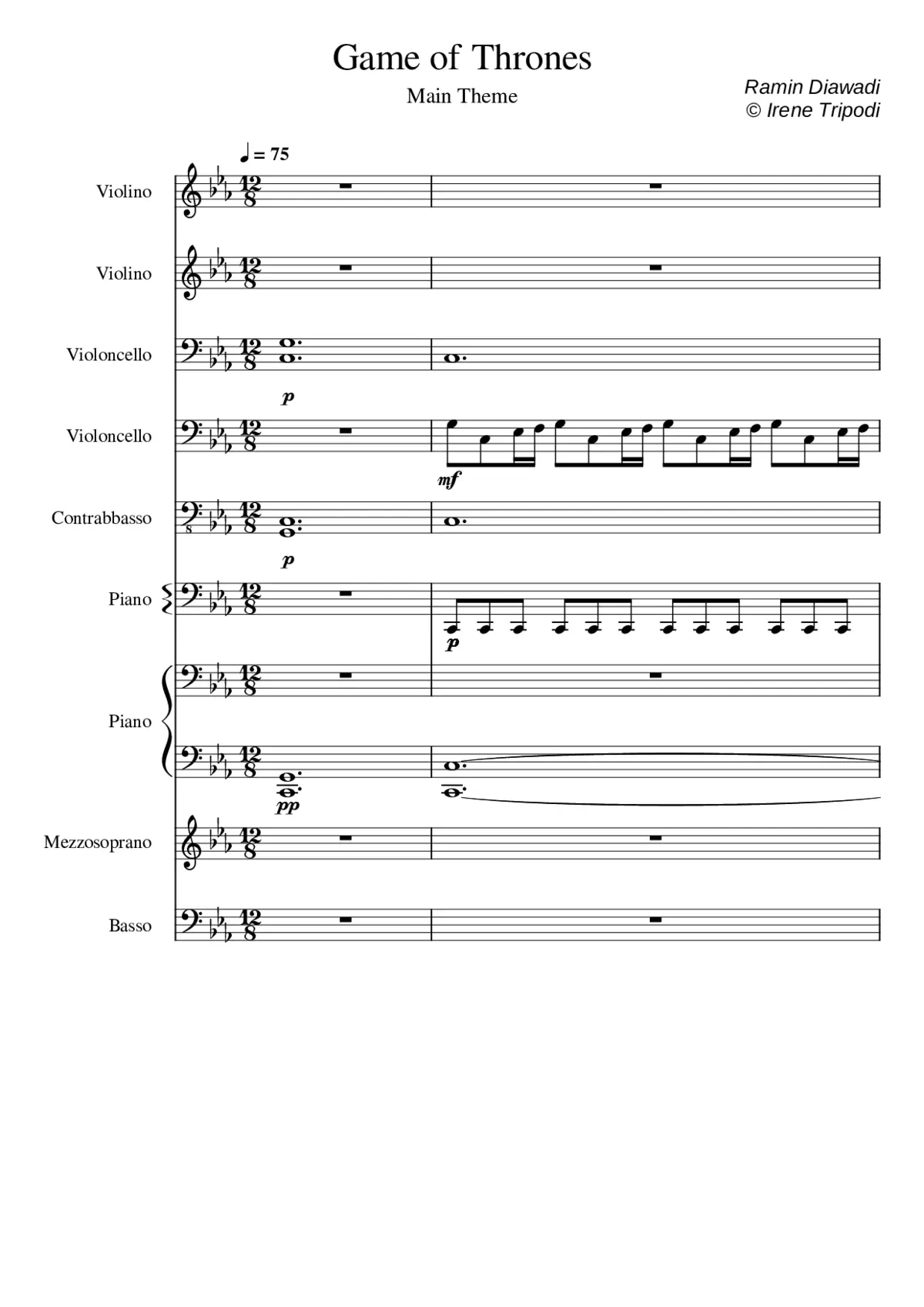 Game Of Thrones Theme - Page 1