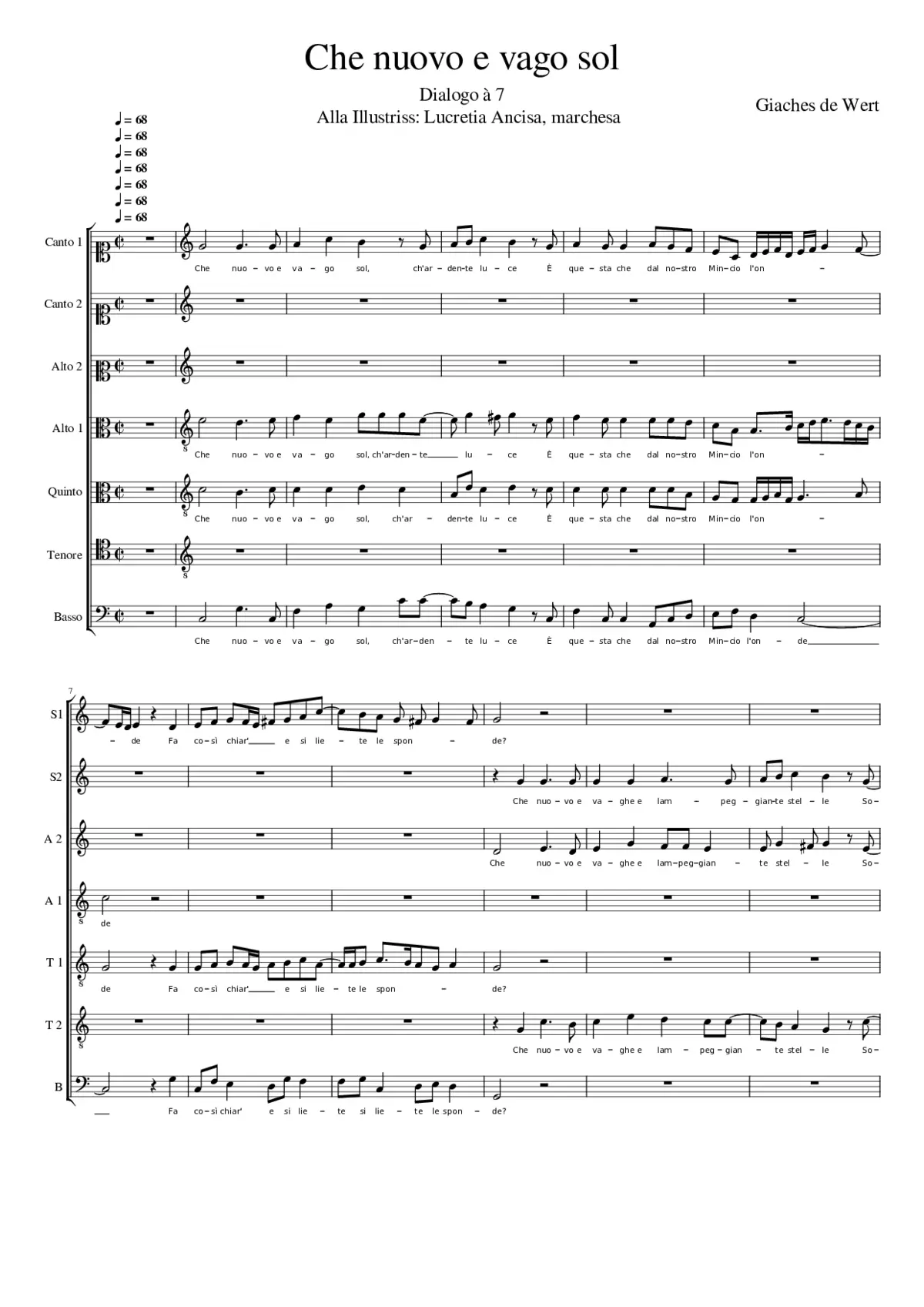 Che nuovo e vago sol - Page 1