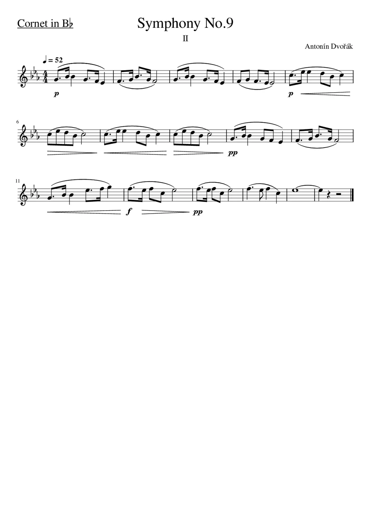 SINFONIA IX 2nd movement (in Bb) - Page 1