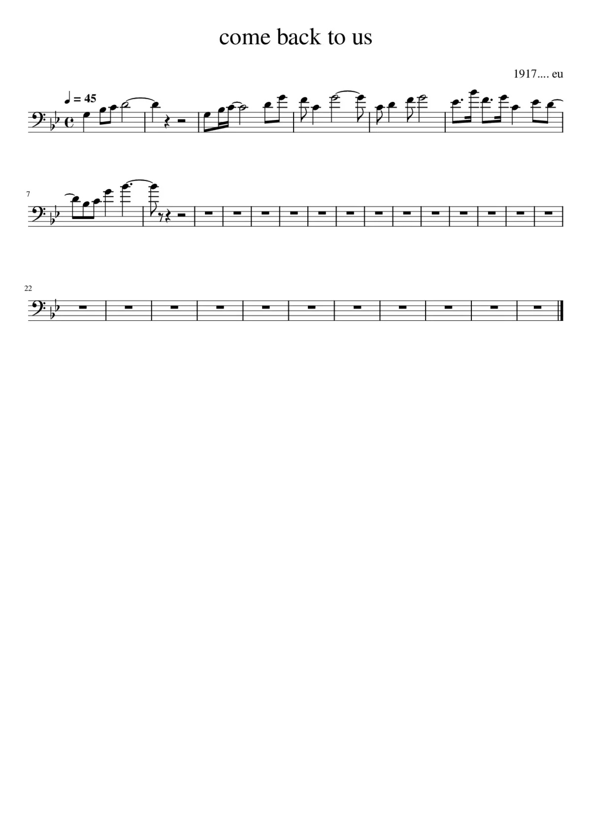 Come back to us 1917 - Page 1