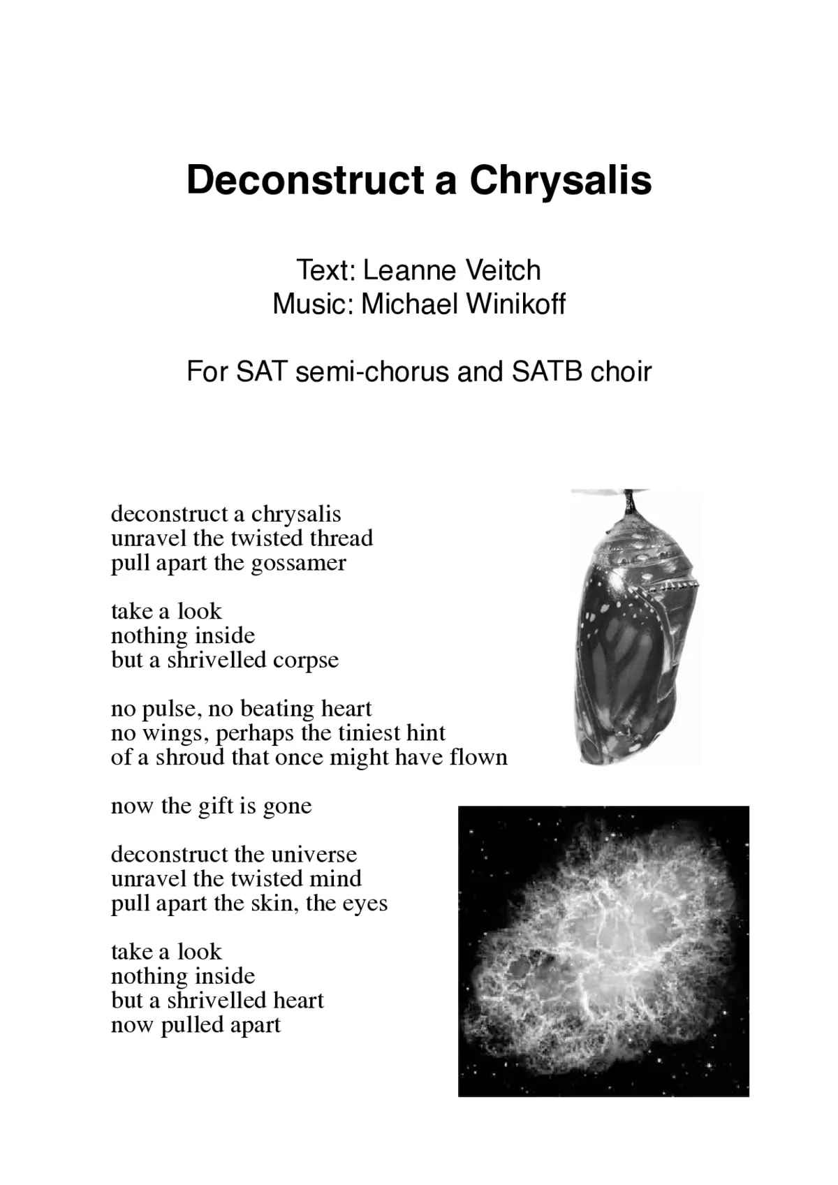 Deconstruct a chrysalis - Page 1