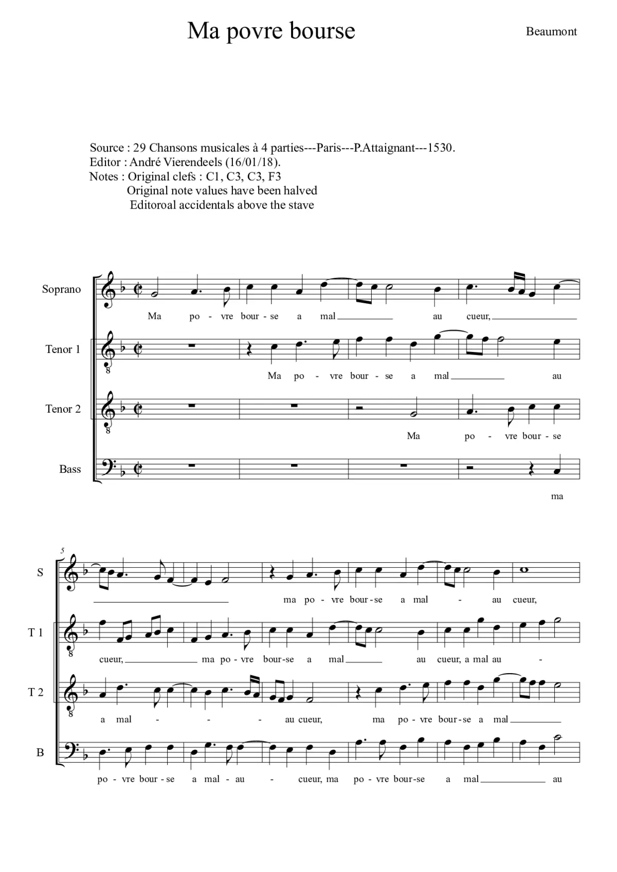Ma povre bource - Page 1