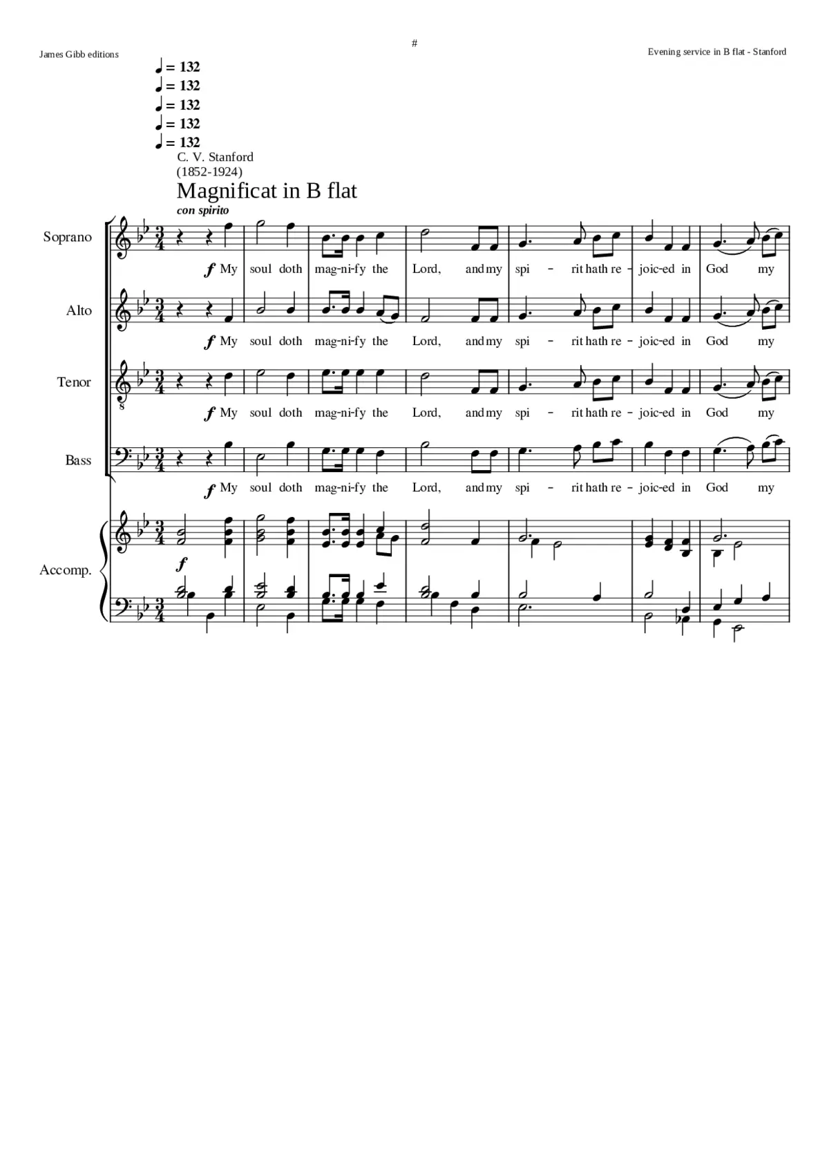 Magnificat and Nunc dimittis in B flat - Page 1