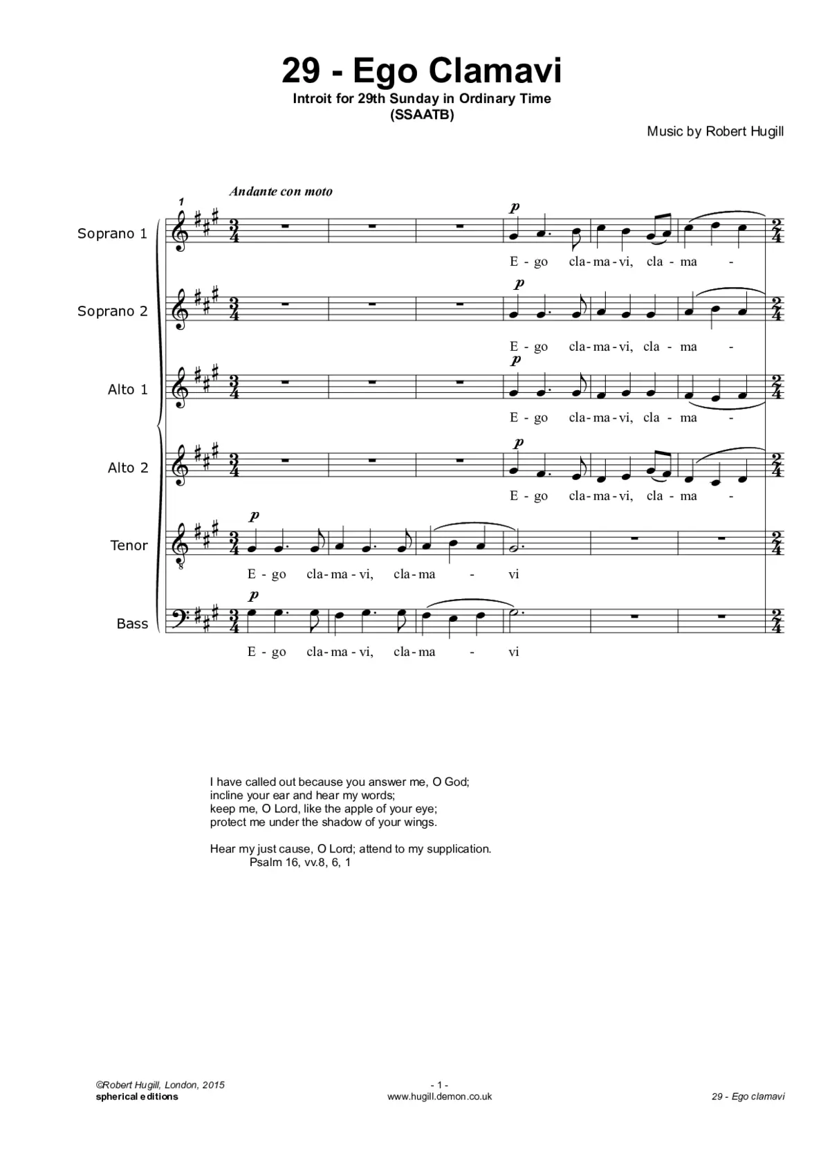Ego clamavi - Page 1