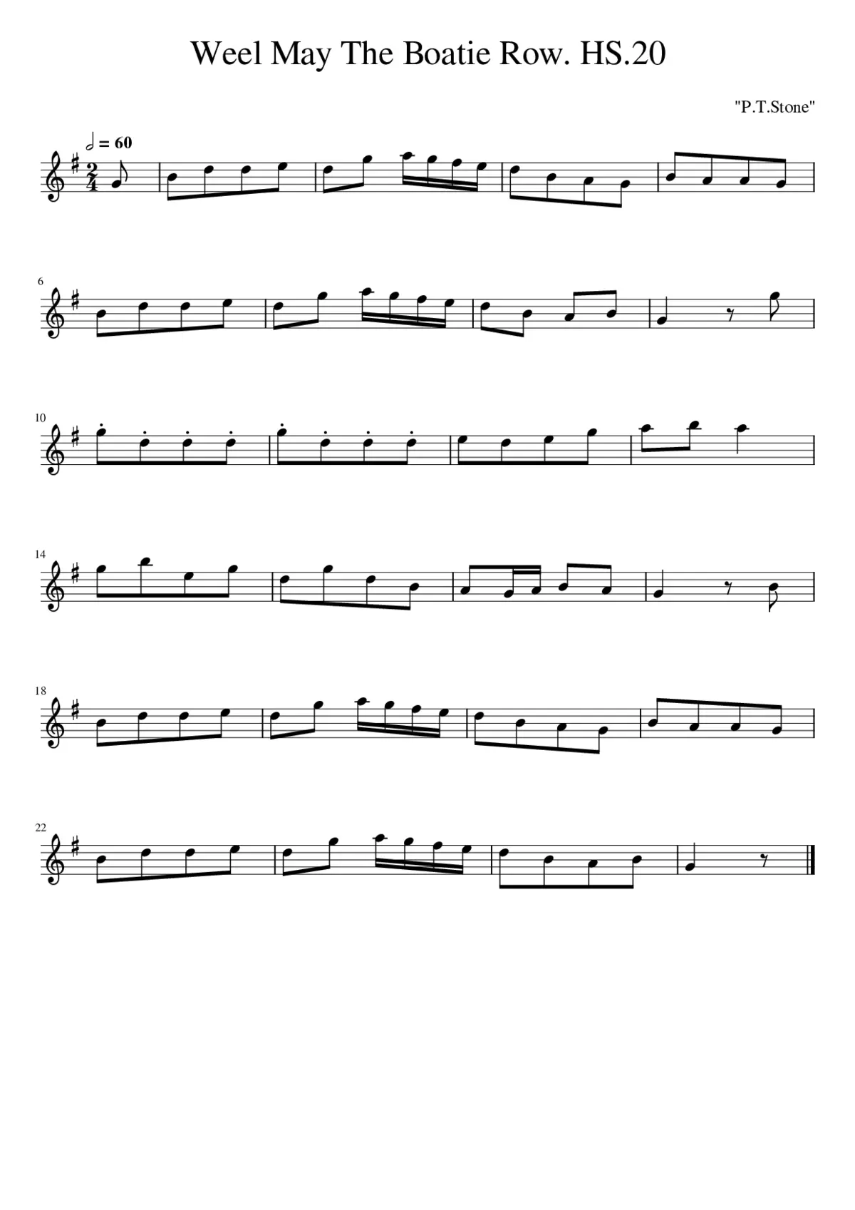 Weel May The Boatie Row. HS.20 - Page 1