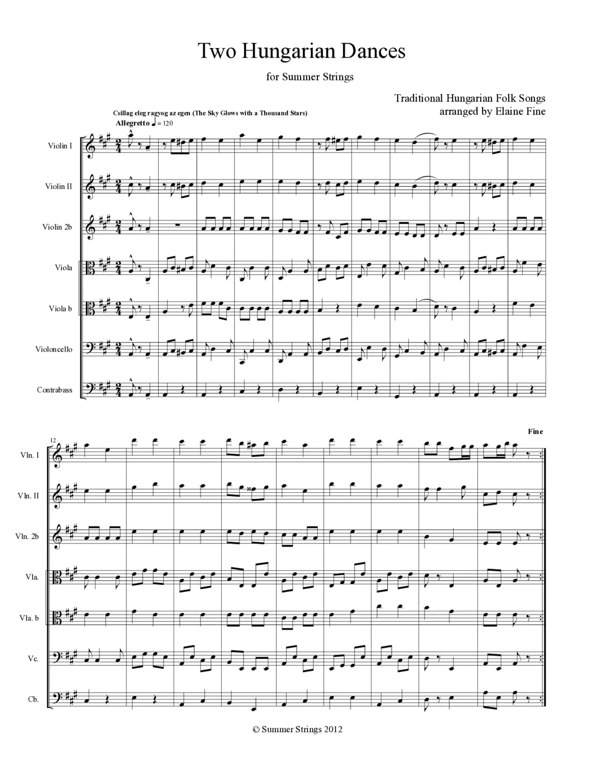 Two Hungarian Dances for Strings - Page 1