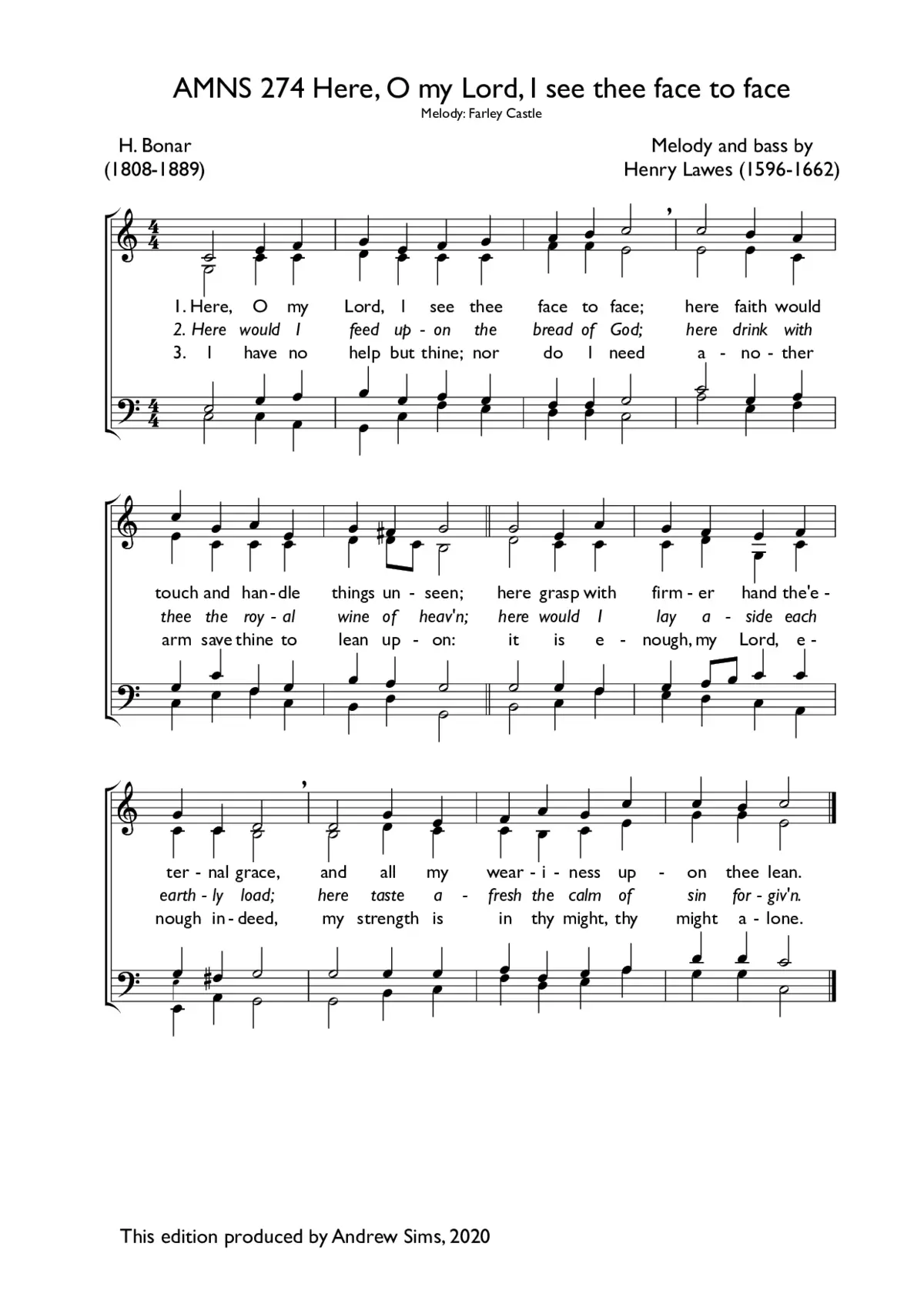 Here, O my Lord, I see thee face to face - Page 1