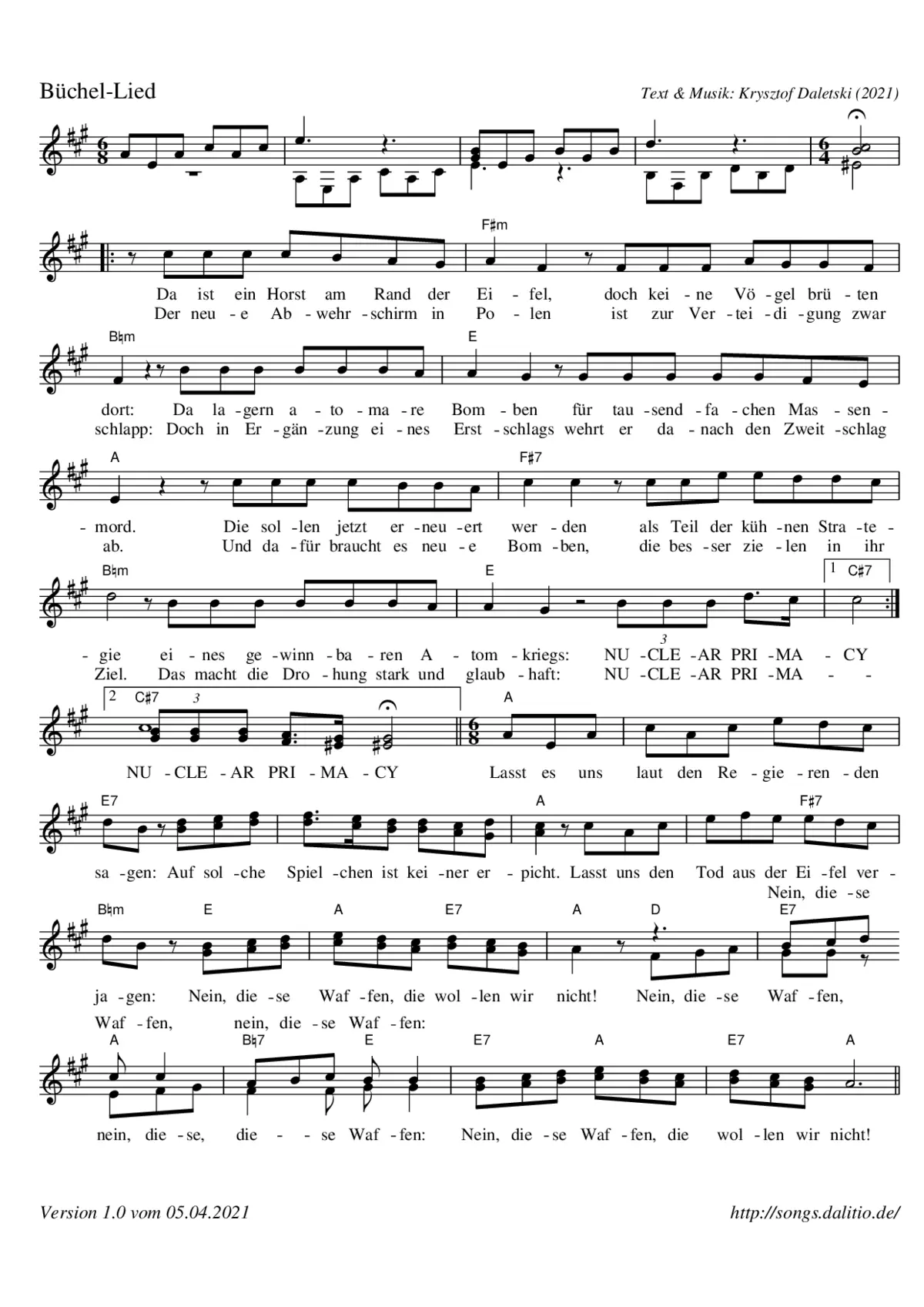 Büchel-Lied - Page 1