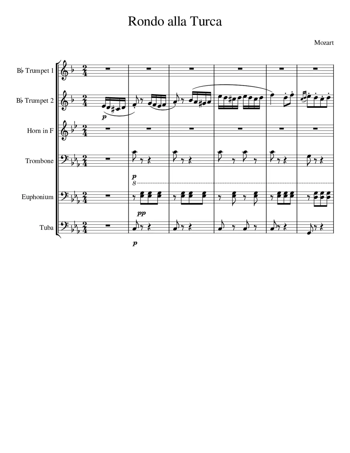 Piano Sonata No. 11 K. 331 (Turkish March) - Page 1