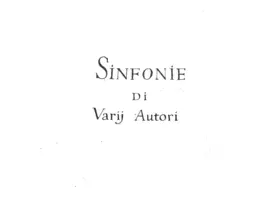 Sinfonie di Varij Autori
