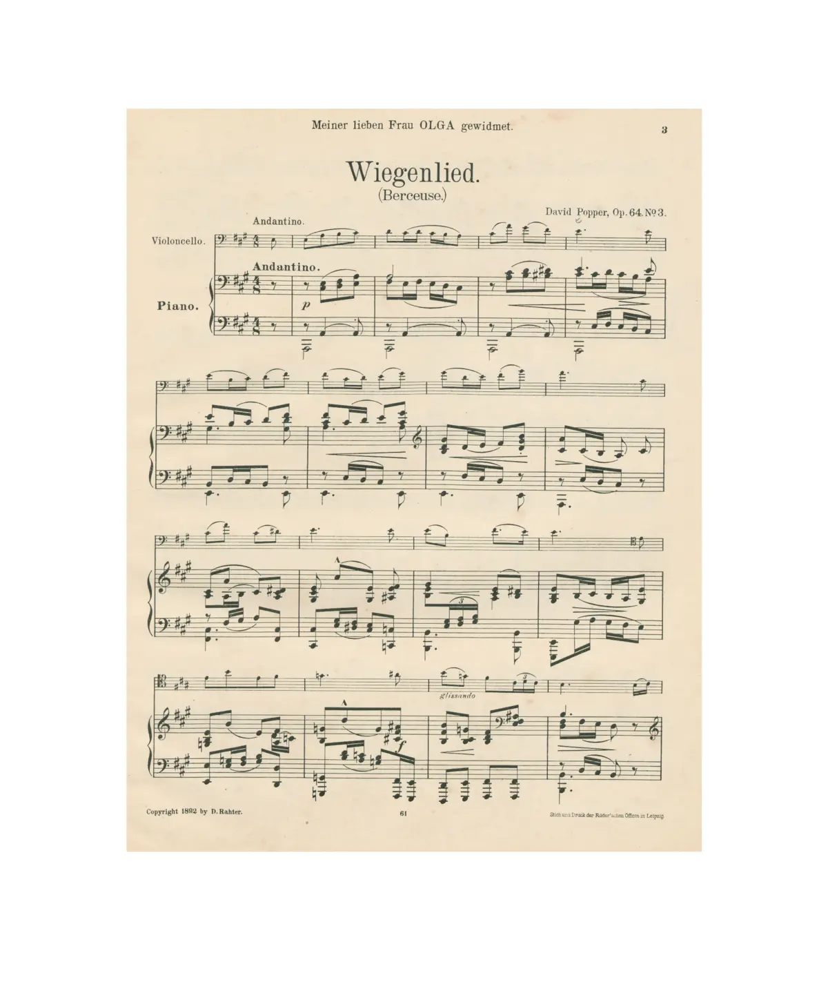 3 Pieces for Cello and Piano - Page 1