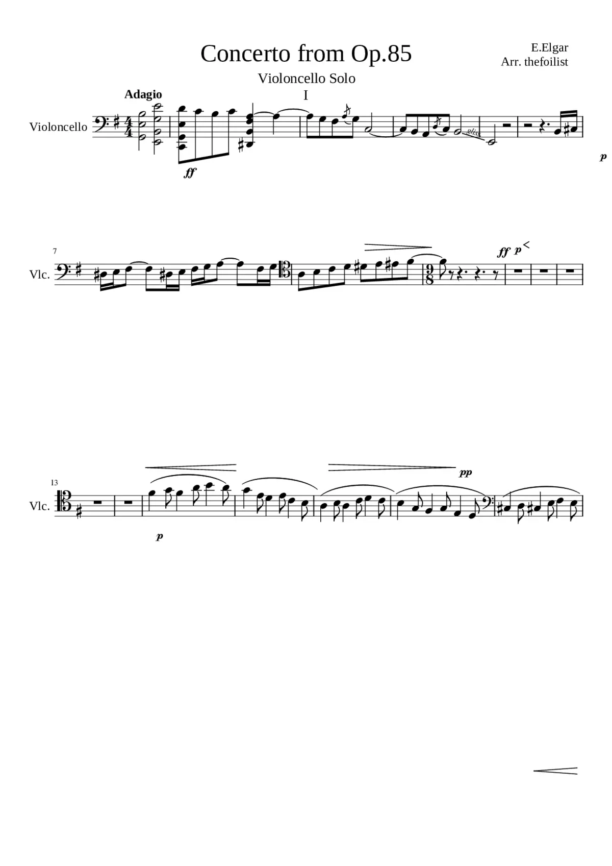 Cello Concerto Op.85 - Page 1