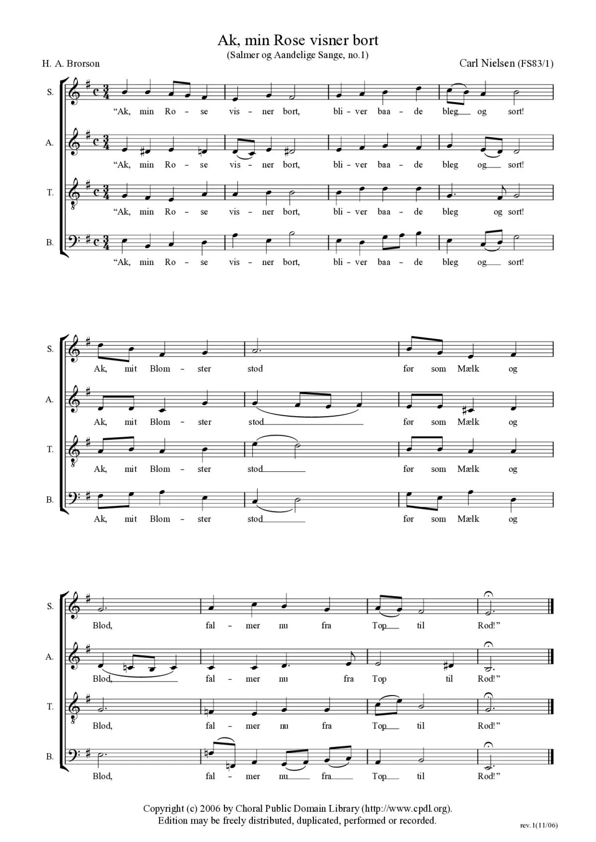 Ak, min Rose visner bort - Page 1
