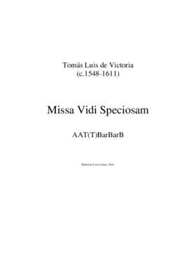 Missa Vidi speciosam