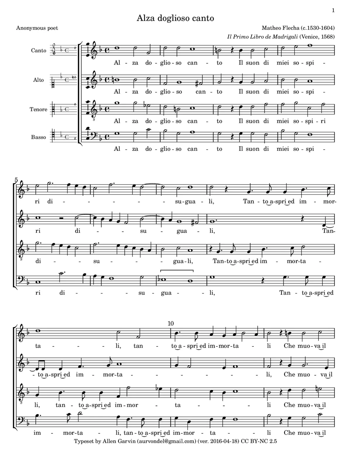 Alza doglioso canto - Page 1