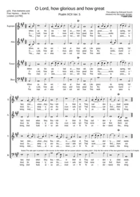 O Lord how glorious and how great