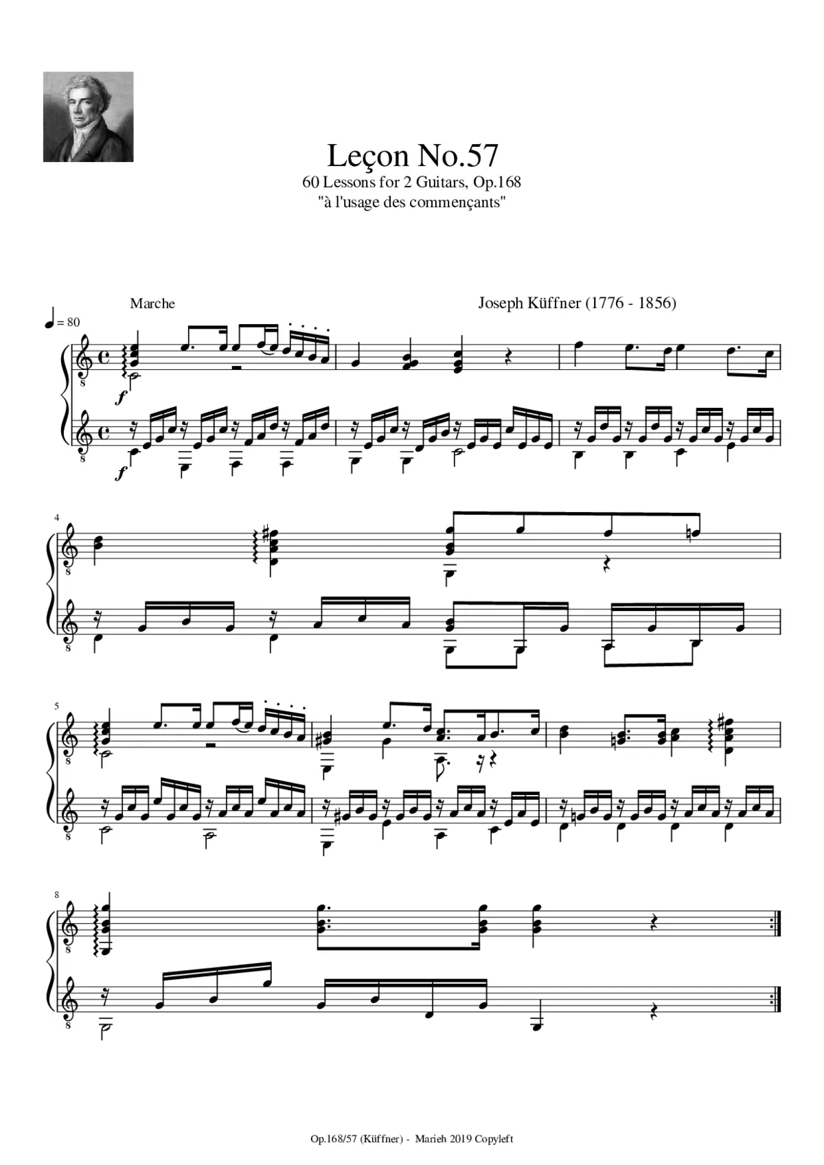 60 Lessons for 2 Guitars Op.168 - Page 1