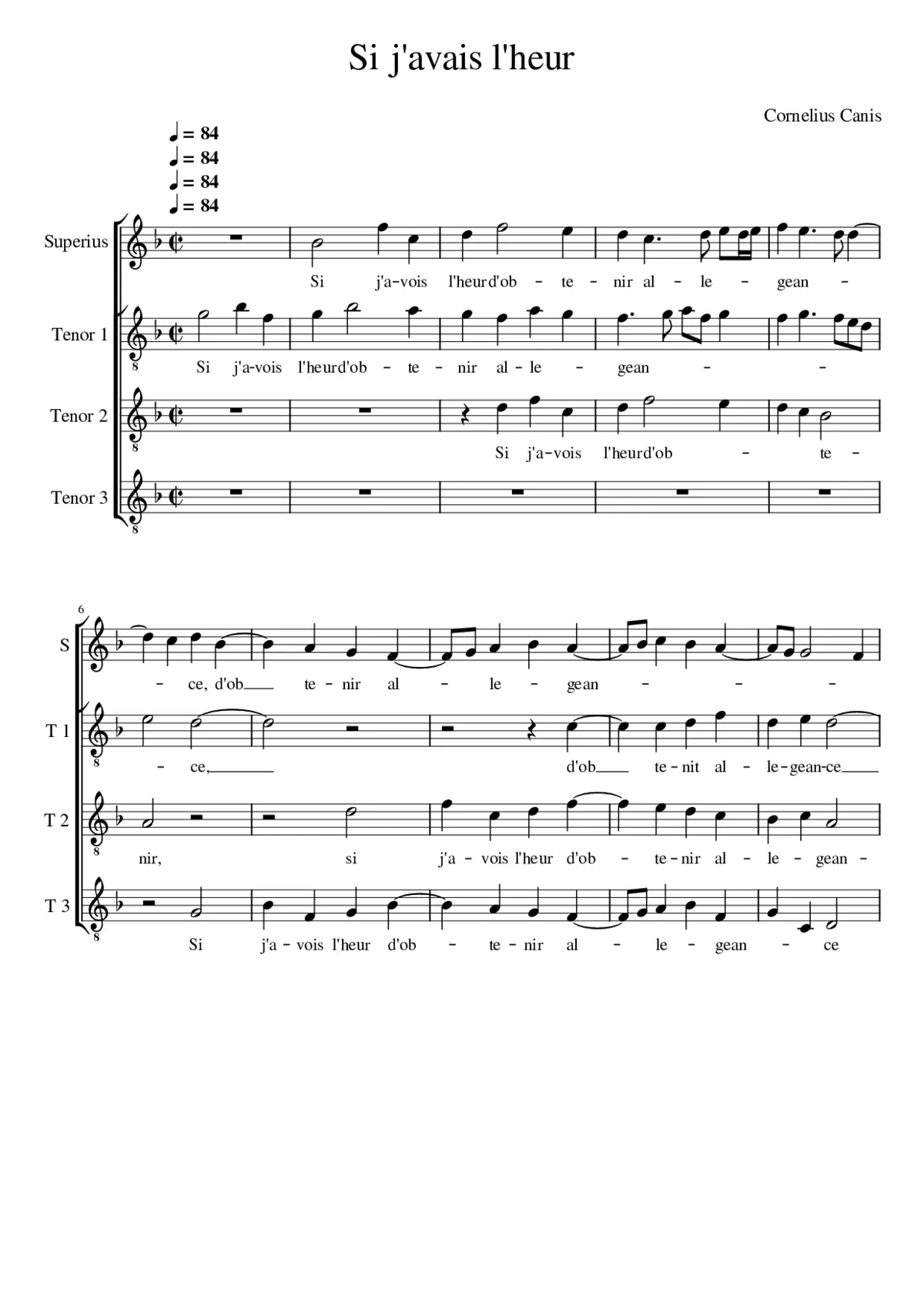 Si j'avois l'heur - Page 1