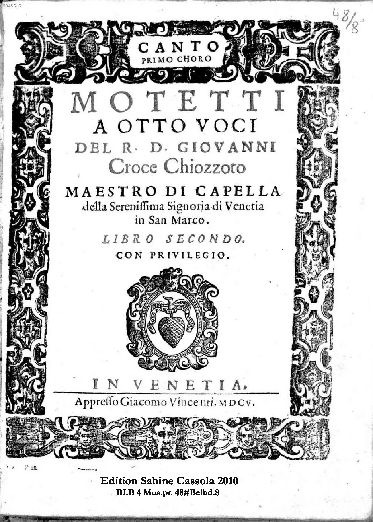Motetti a otto voci, libro secondo - Page 1
