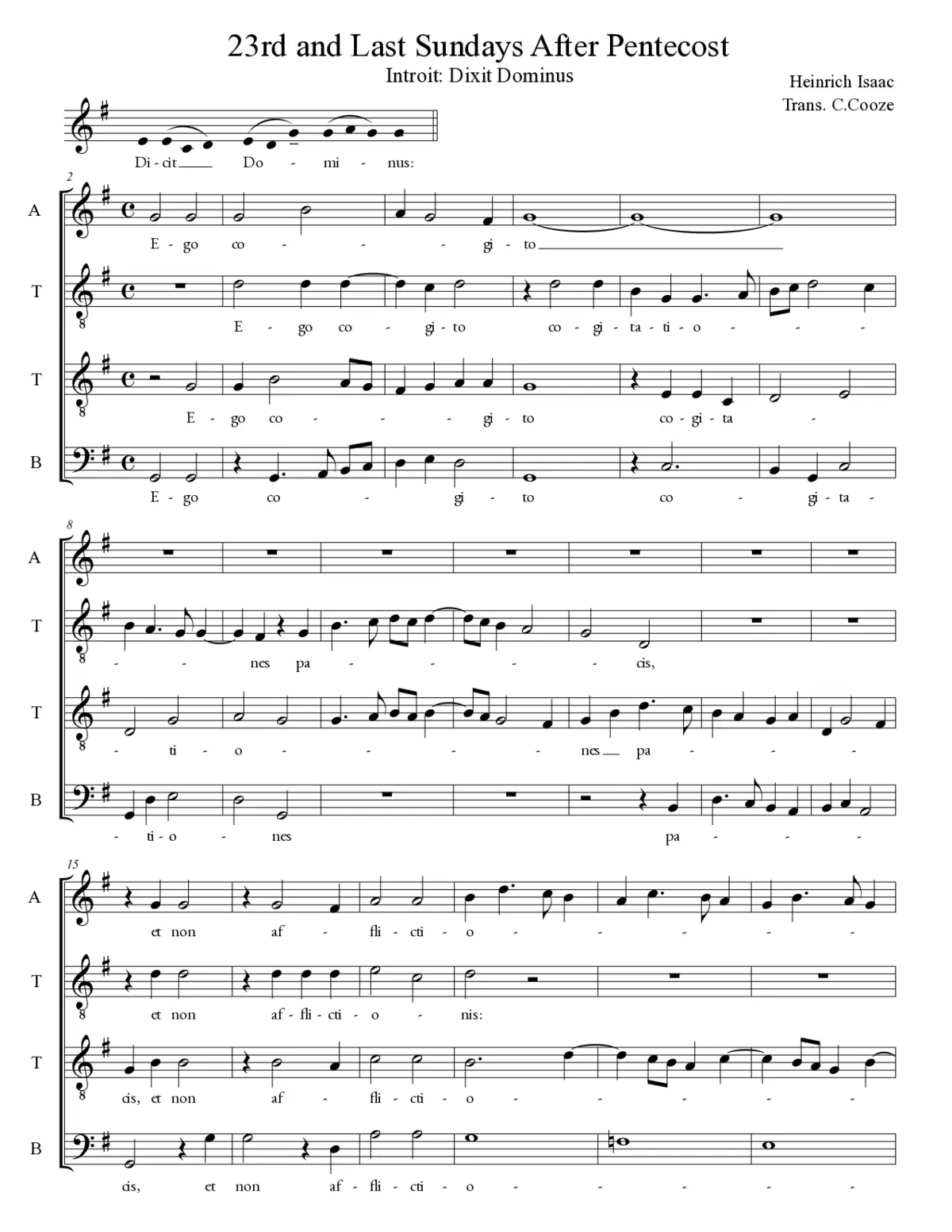 Dicit Dominus ego cogito - Page 1