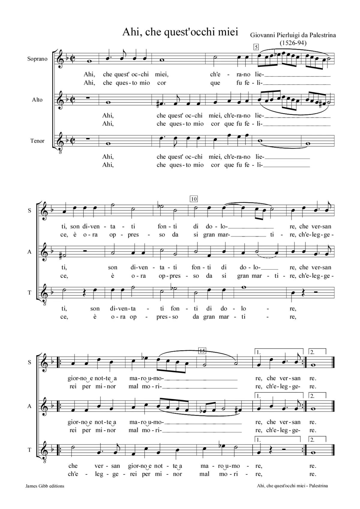Ahi, che quest' occhi miei - Page 1