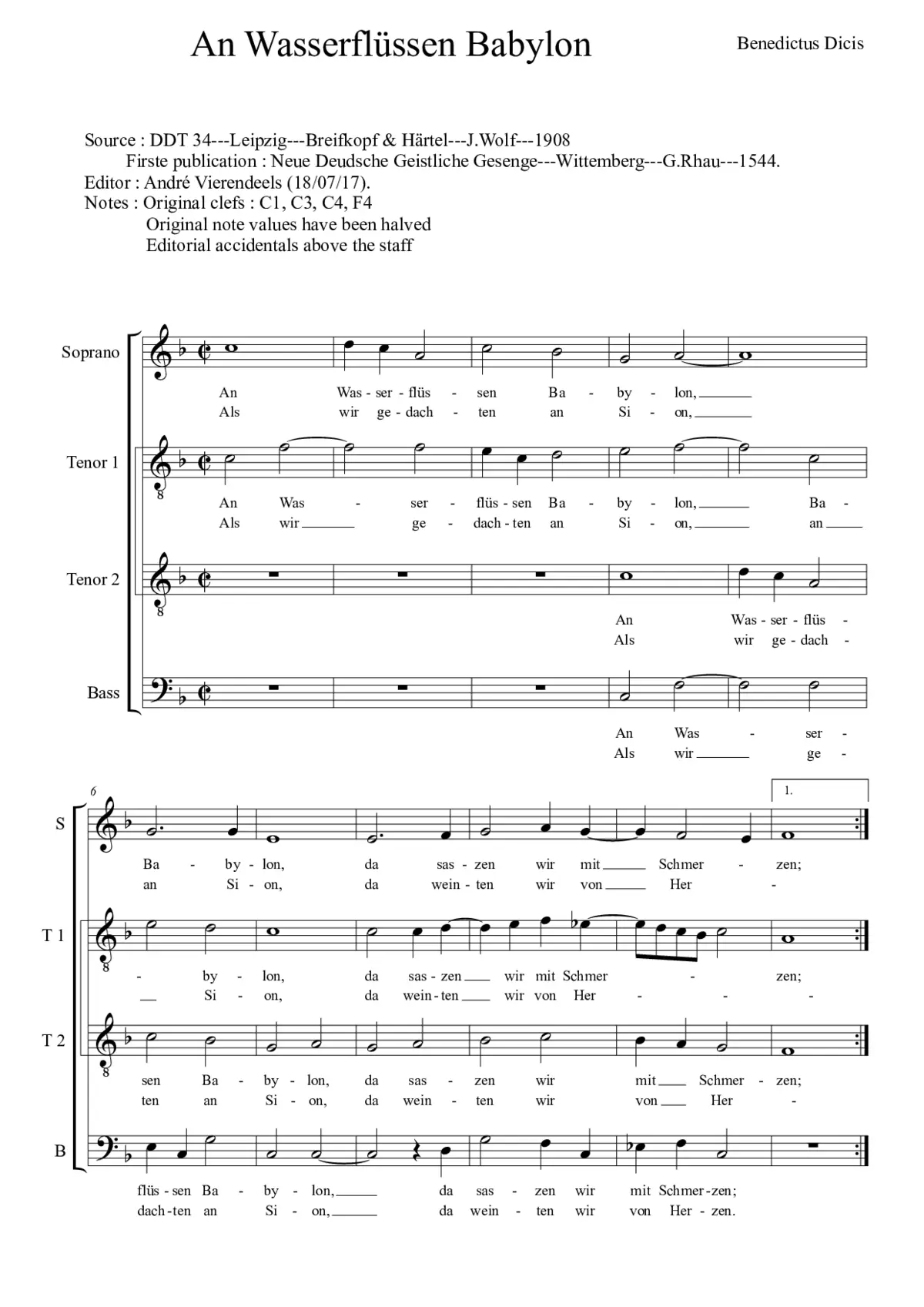 An Wasserflüssen Babylon a 4v - Page 1