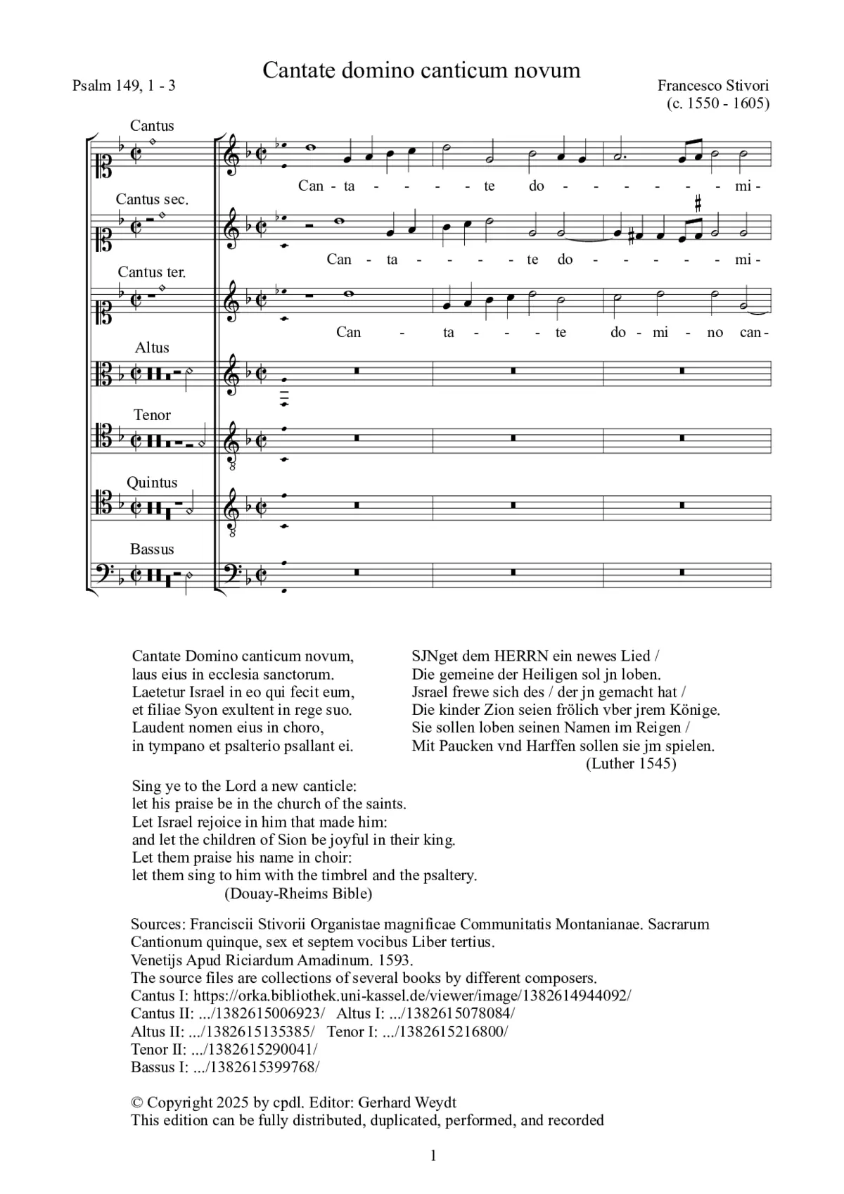 Cantate domino canticum novum - Page 1