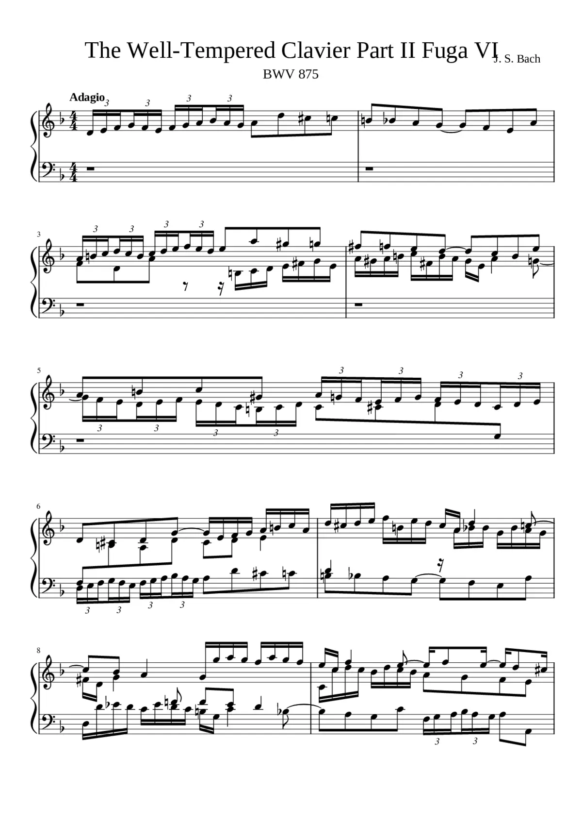 Prelude and Fugue in D minor BWV 875 - Page 1