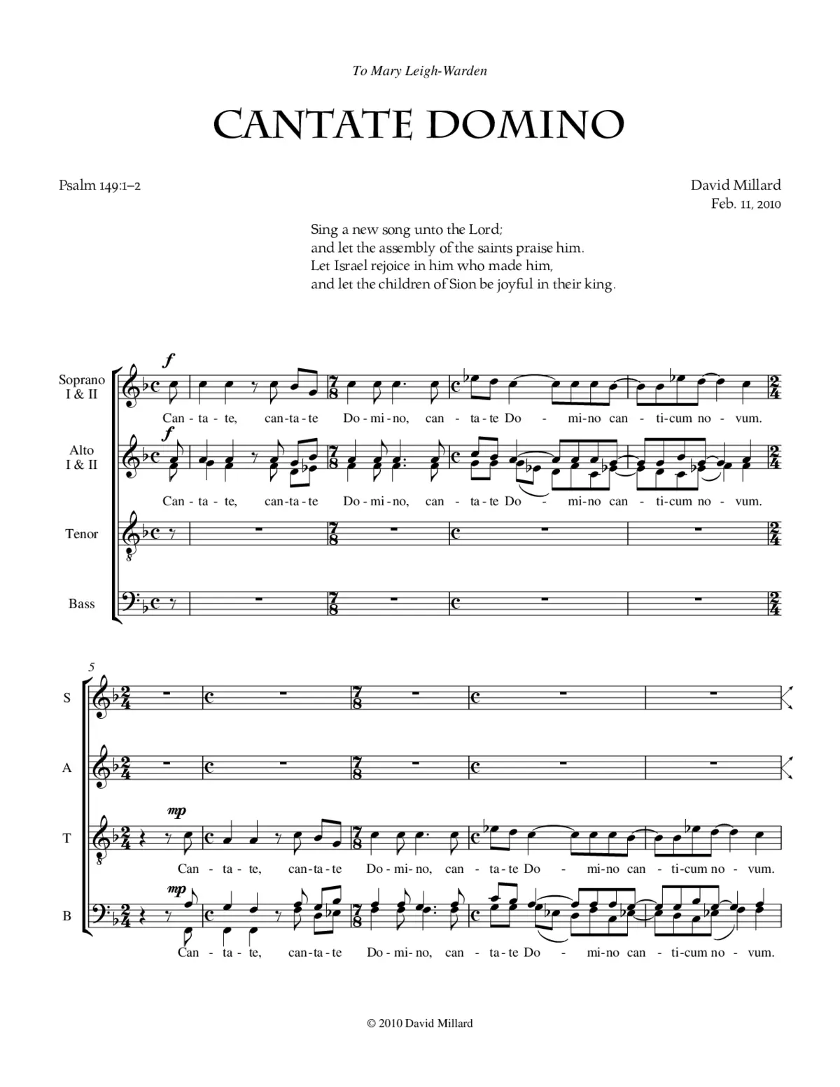 Cantate Domino - Page 1