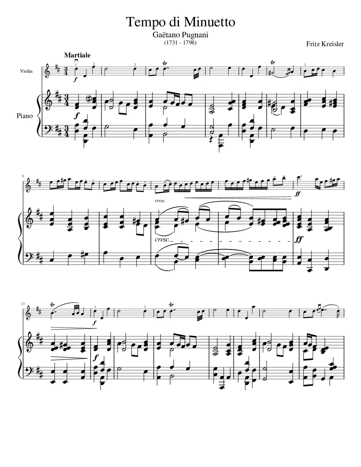 Tempo di Minuetto in the Style of Pugnani - Page 1
