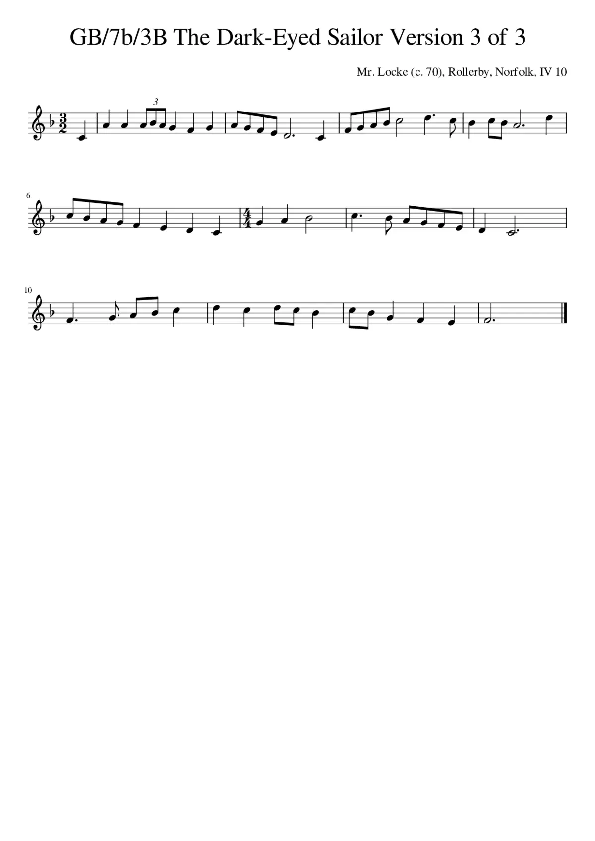 GB/7b/3B The Dark-Eyed Sailor Version 3 of 3 - Page 1