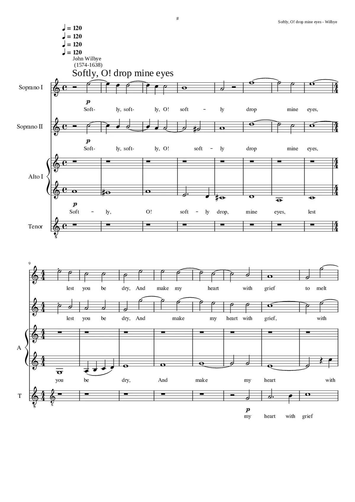 Softly O! drop mine eyes - Page 1