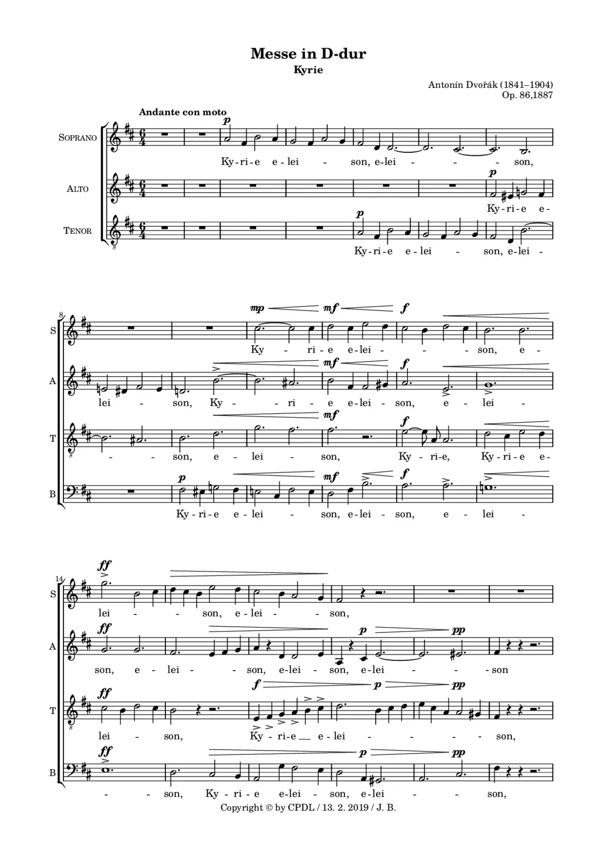 Mass in D Major, Op. 86 - Page 1