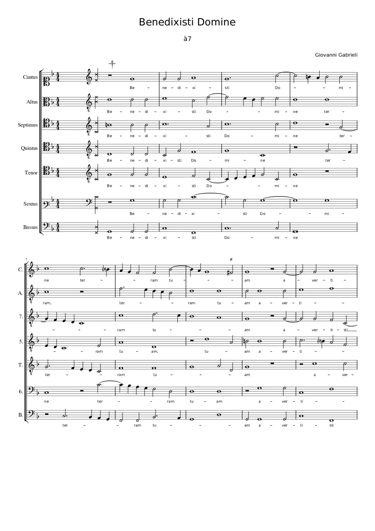 Benedixisti Domine a7 - Page 1