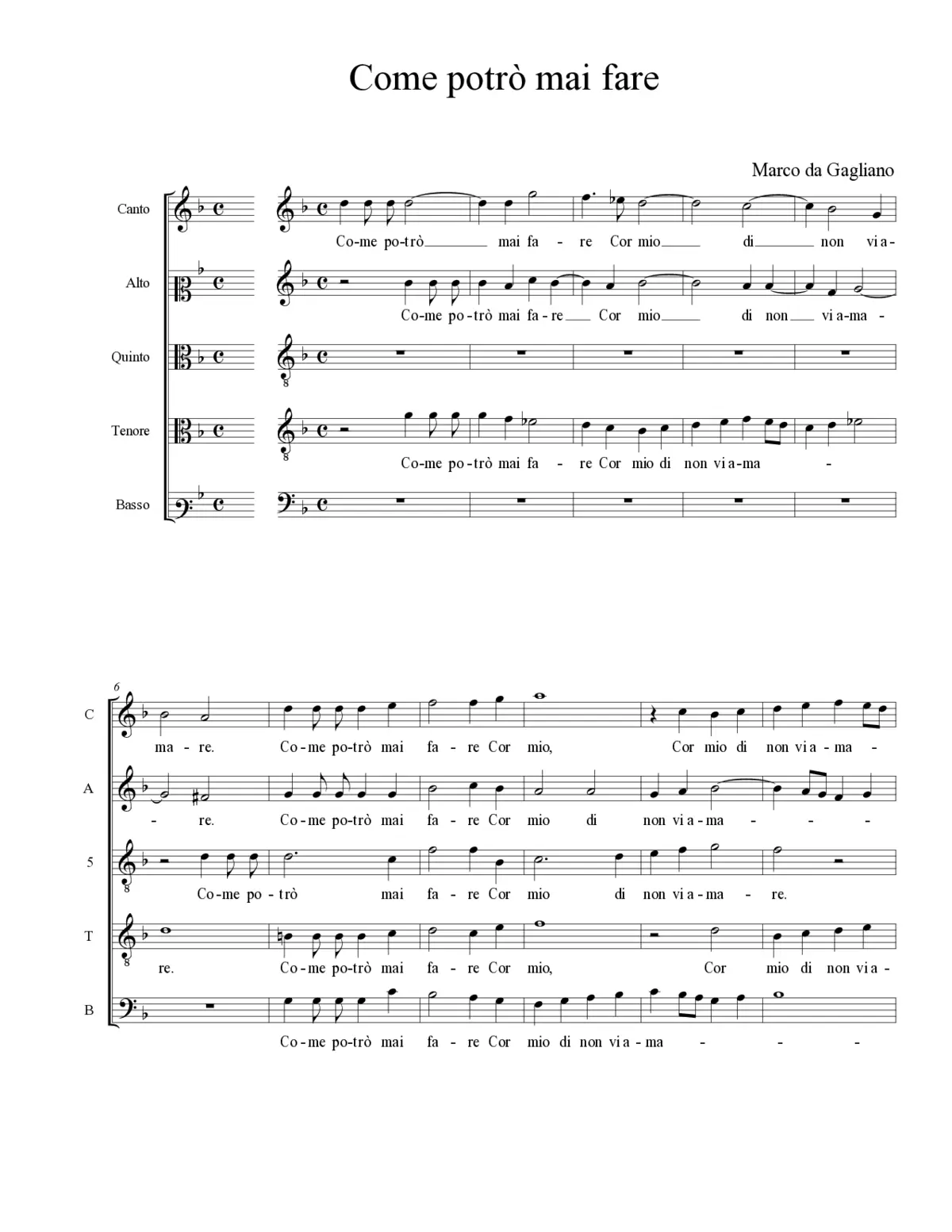 Come potrò mai fare - Page 1