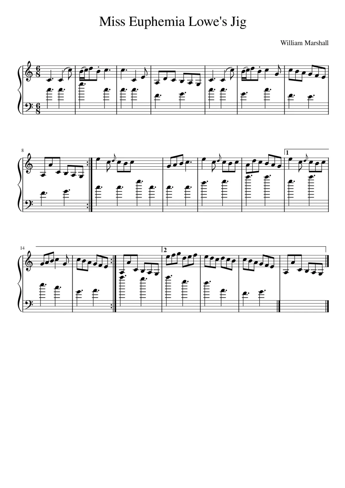 Miss Euphemia Lowe's Jig - Page 1