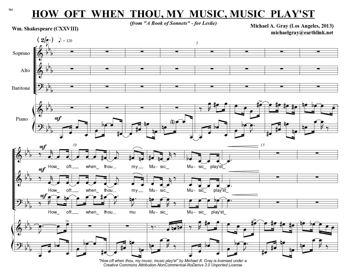 How oft when thou, my Music, music play'st - Page 1
