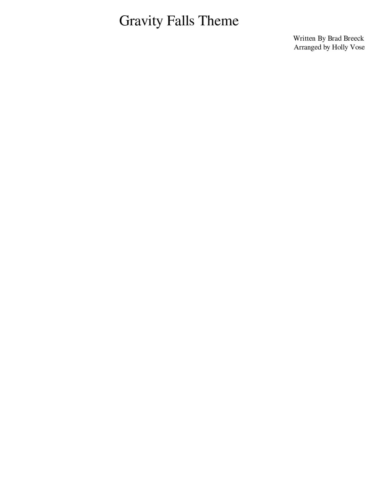 Gravity Falls Theme - Page 1